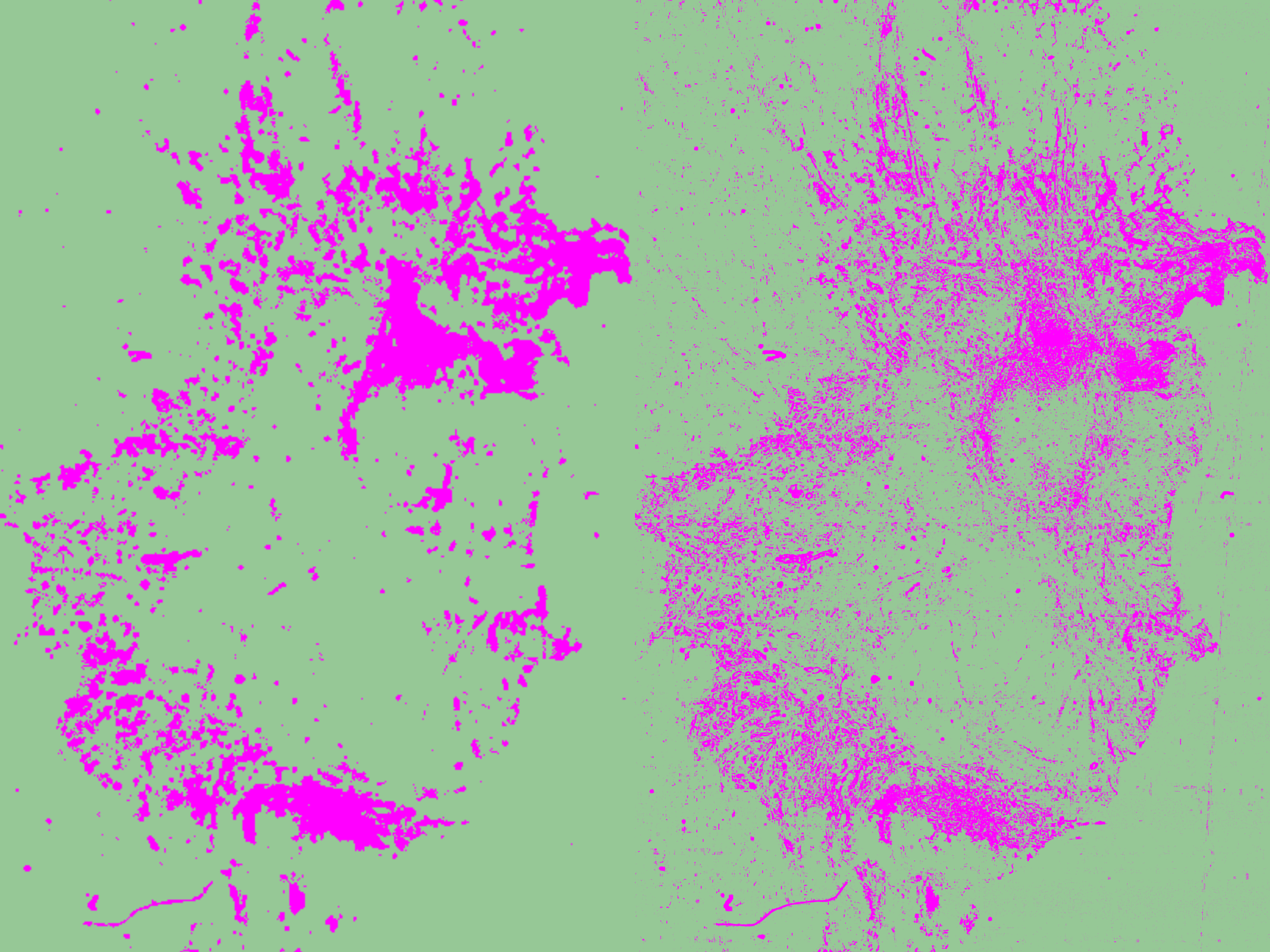 Pixel classifier with low vs. very high resolution